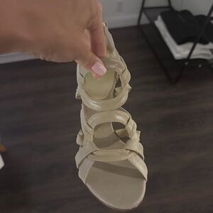 Elegant Gold Strappy Women's Sandals